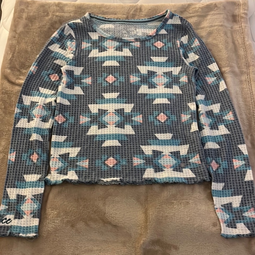Justice long sleeve waffle shirt